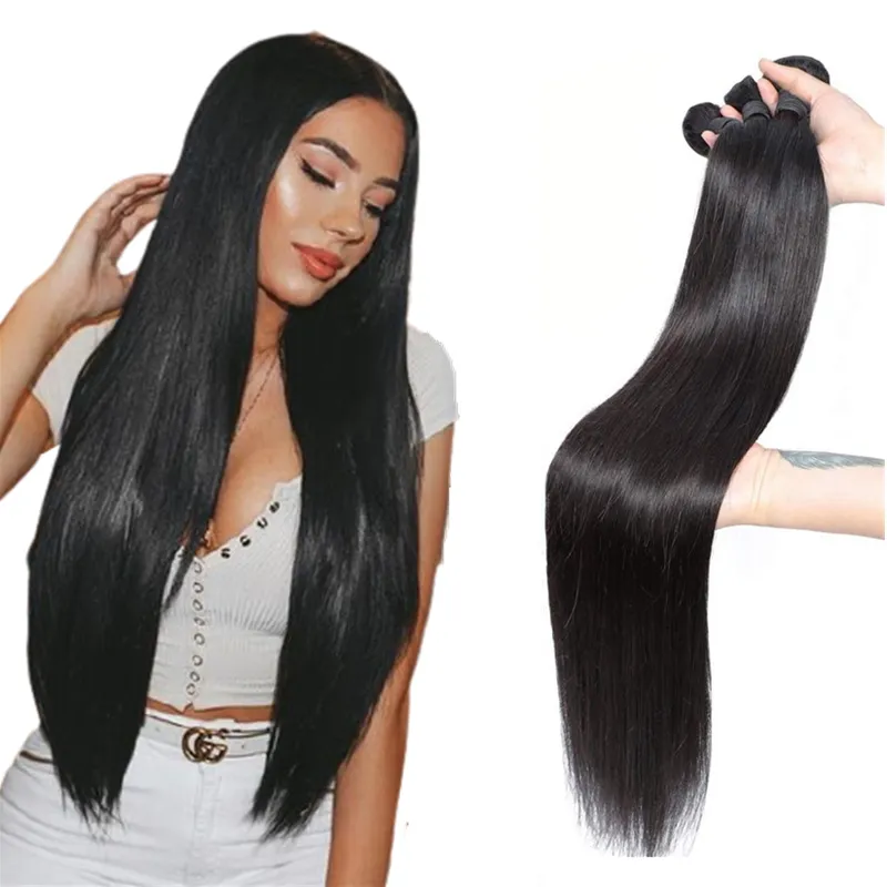 ขายส่งผมผู้ขาย 100% Virgin Hair Bundles ฟรีตัวอย่าง Peruvian Virgin Human Hair Bundles HD ปิดลูกไม้