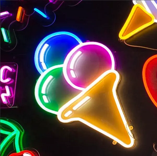 Custom Oh Baby Ice Cream Home And Bar Party Wedding Letters Led Neon Flex Sign