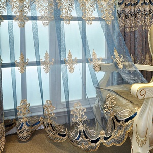 Bindi panneau de fenêtre d'hôtel de Style américain de luxe, panneaux insonorisés, <span class=keywords><strong>rideaux</strong></span> brodés à Double couche pour le <span class=keywords><strong>salon</strong></span> - Product Image 4