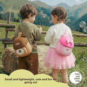 New Unisex Crossbody Chest Bag <strong>Backpack</strong> for Kindergarten Children Outdoor Travel Fashion <strong>Brown</strong> Panda Design Breathable Neoprene - Product Image 4