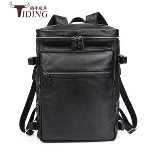 Sac à dos en cuir véritable Tiding, grande capacité, durable, pour voyages d'affaires, unisexe, 3035 - Product Image 1