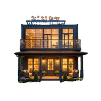 Maison en acier à énergie solaire, contemporaine, écologique, durable, facile à installer, design droit, location de vacances avec panneaux sandwich