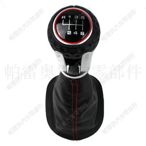 Pareo – pommeau de levier de vitesse en cuir, 6 vitesses, points rouges, pour Volkswagen Golf 4 GTI Caddy, conception ergonomique - Product Image 4