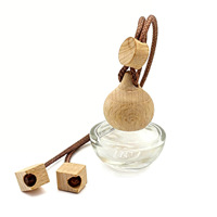 Diffuseur d'arômes suspendu minimaliste en verre avec bouchon en bois pour voiture et maison, fabrication OEM