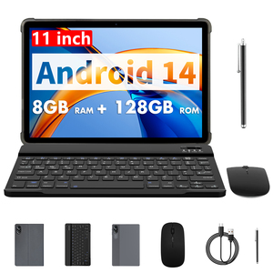 Tablette Android 11 pouces, 4 Go + 12 Go de ROM extensible, 128 Go, avec clavier sans fil et stylet tactile - Product Image 2