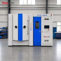 Machine de revêtement PVD AsiaLink avec pompe et moteur PLC pour le traitement de surface couleur de bijoux plaqués or, fonctionnement semi-automatique/automatique