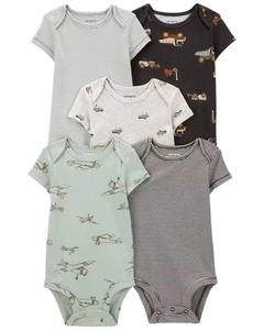 Neugeborene Baumwolle Kurzarm Onesie Bodysuit Säugling Baby Stram pler Sommer Baby Jumps uit