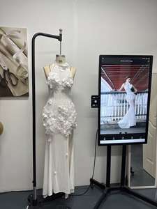 <span class=keywords><strong>Robe</strong></span> de mariée amincissante à queue de poisson en pétales tridimensionnels, style vietnamien, personnalisable en sept couleurs, pour l'industrie de niche lourde. - Product Image 5