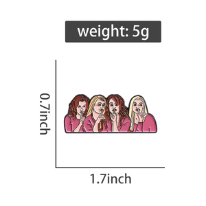 Schönes Mädchen Emaille-Anstecknadel 'Keep Quiet' Metall-Brosche Revers-Abzeichen Schmuck Rucksack-Accessoires Großhandel - Product Image 6