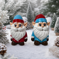 Grenzüberschreitende Spaß-Garten-Zwergenstatue aus Harz und Glasfaser, Rot-Blaue Zwergen-Minifigur, Dekorative Outdoor-Kunstwerke