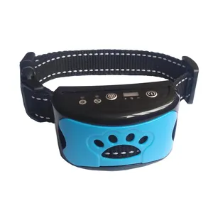 卸売ペット犬アンチバーキングデバイスUSB電気超音波犬トレーニングカラー犬停止吠える振動アンチバークカラー