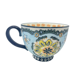 Tazas de Cerámica para Desayuno con Diseño Floral Estilo Chino, Proceso de Relieve Bajo Esmalte, Venta al por Mayor - Product Image 5