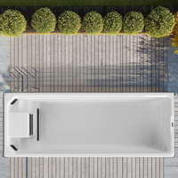 Piscine rectangulaire extérieure moderne en acrylique de 4m avec bain à remous et spa de nage Capacité de 6 personnes pour hôtels
