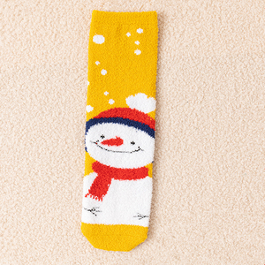 Tất Giáng Sinh họa tiết Gấu, Ông già Noel, tuần lộc, người tuyết, cây thông Noel, chất liệu nhung san hô, họa tiết trơn, dành cho trẻ em, mùa đông, vui vẻ, lễ hội - Product Image 5