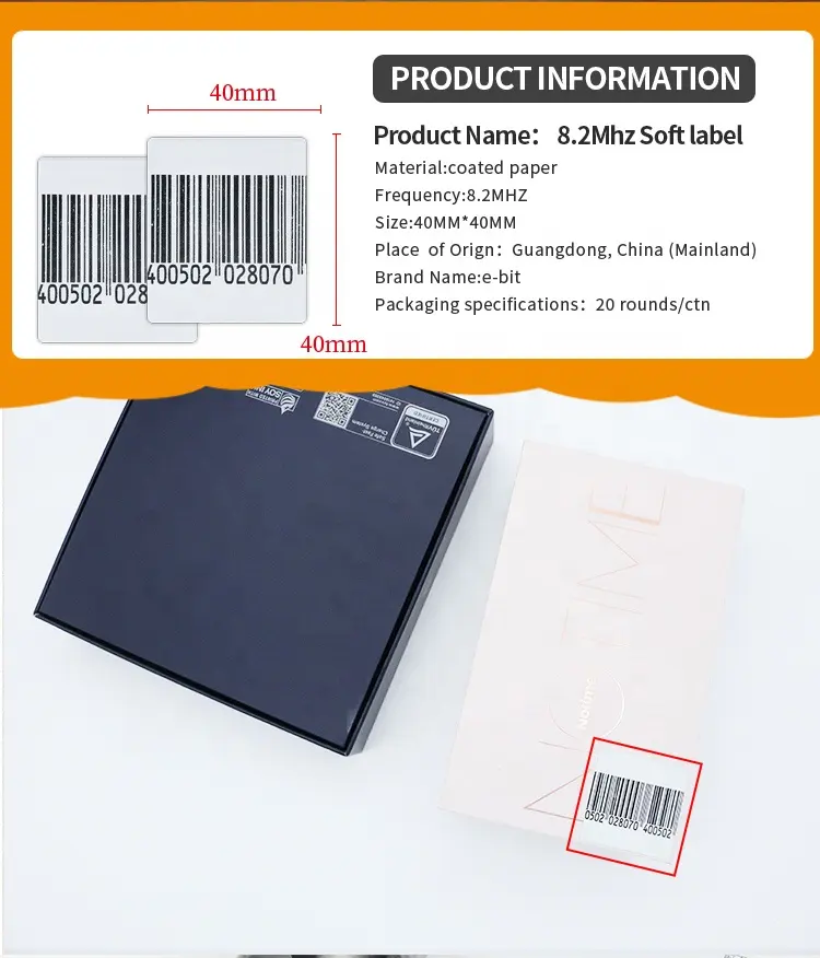 Etiqueta suave RF 3*3/3*4/4*4/5*5/D4 cm al por mayor para tienda minorista centro comercial antirrobo 8,2 MHz etiqueta de seguridad EAS etiqueta antirrobo personalizada