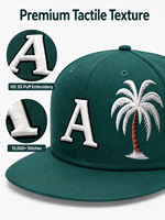 Casquette Snapback Ajustée à 6 Panneaux avec Broderie 3D Personnalisée, Visière Plate, 100% Acrylique, pour Sport et Plein Air, Modèle Uni