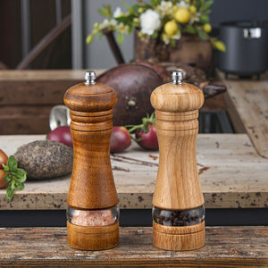 Molinillo Manual de pimienta, molinillo de sal de madera, núcleo de cerámica acrílica, recién molido, molido de condimentos - Product Image 2