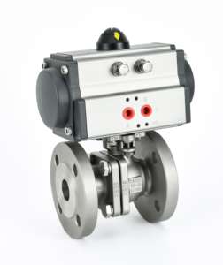 Q641F-16P Duitse Standaard Din Hoog Platform 304 Roestvrijstalen Pneumatische Flens O-Type Afsluitklep Explosieveilige Kogelklep - Product Image 1