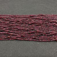 Usine en gros 2mm 3mm boule ronde pierre précieuse rouge à facettes rubis perles brin minuscules perles de grenat pour la fabrication de bijoux bracelet à bricoler soi-même