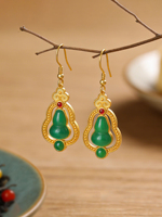 Boucles d'oreilles gourde plaquées or en argent sterling 925 personnalisées OEM/ODM, bijoux ethniques de luxe originaux en gros pour femmes