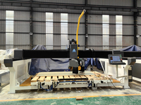 Scie à pont CNC 4+1 axes pour la découpe de pierre, quartz, marbre, granit avec caméra CCD et ventouse à vide