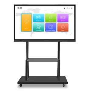 Papan Layar Sentuh Digital TV Sentuh Cerdas, Papan Layar Sentuh Digital PC Dapat Digerakkan OPS Kelas Pintar Sekolah Pendidikan Layar Ponsel Semua Dalam Satu Sentuhan