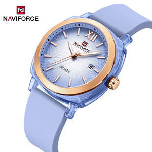 Montre Naviforce 6111 avec logo OEM personnalisé, ODM, bracelet en silicone original, sport, étanche, date, chronomètre, nouvelle montre de luxe à quartz pour femmes - Product Image 5