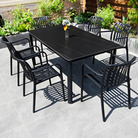 Meilleur prix Mobilier de salle à manger populaire, durable, imperméable et résistant aux intempéries, pour l'arrière-cour extérieure, table et chaise pour patio
