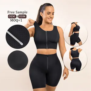 2022 New Design Custom Logo Shorts Women High Waist Butt Lifter Machine fitness Sport Wear Latex Waist Trainer ribbed Yoga Set