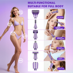 Lanumi 995 Kadınlar İçin 6'sı 1 Arada Elektrikli Tıraş Makinesi Bikini Düzeltici IPX5 Su Geçirmez Islak/Kuru Kullanım Vücut ve Yüz Tüy Dökücü Ev Tipi - Product Image 3
