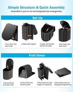 <span class=keywords><strong>Toilette</strong></span> portable 15\" avec porte-<span class=keywords><strong>papier</strong></span> amovible amélioré, capacité de charge de 450 lb, 3 mm pour le <span class=keywords><strong>camping</strong></span>, les voyages en voiture, les <span class=keywords><strong>camping</strong></span>-cars, les tentes, la plage, les camions - Product Image 6