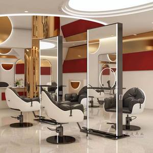 KELLY Lighted Makeup Salon <b>Mirror</b> Station Styling Stations Cabinet for Hair Salon Free Standing Styling Stations - Product Image 4