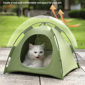 Katlanır taşınabilir kapalı/açık kedi evi kedi kamp çadır kediler ve küçük köpekler için yumuşak ped Pet sevimli mağara yuva köpek evleri - Product Image 3
