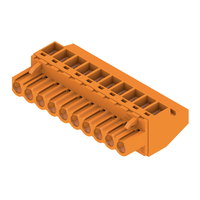 Connecteur Weidmuller 1948080000, fiche 10 positions, pas de 5,08 mm, orange, contacts en alliage de cuivre à suspension libre, boîtier PBT rectangulaire, 20A