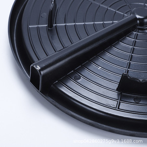 Poêle à griller ronde en alliage d'aluminium avec revêtement multicouche, facile à nettoyer, poignée en plastique, utilisation en extérieur et en intérieur - Product Image 1
