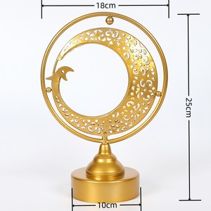 Lampada da Tavolo Islamica Dorata per Ramadan con Motivo a <span class=keywords><strong>Stella</strong></span> e Luna Crescente, Luci LED Decorative - Product Image 5