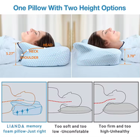 Reine taille ultra doux papillon cervical ventilé contour orthopédique oreiller en mousse à mémoire de forme pour les douleurs au cou dormir confortable