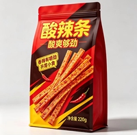 Sacs scellés à huit soudures HaiBang GY-012 en PE pour étagères de supermarché, snacks marinés, durables, résistants à l'humidité, avec encoche à déchirure facile