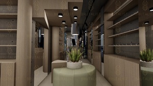 Vitrine murale en bois pour lunettes avec éclairage LED, design personnalisé pour comptoir de magasin d'optique - Product Image 3