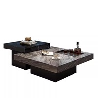 Table basse moderne de luxe en pierre frittée, sur mesure, 19 ans d'expérience, fabrication en usine, pour projets de mobilier de salon