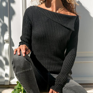 Pull col rond en Polyester pour femmes, fin, jaune, à <span class=keywords><strong>la</strong></span> mode, vente en gros, - Product Image 5