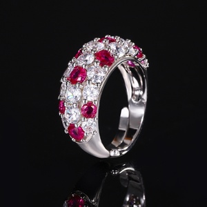Fashion Jewelry Eco-friendly Copper Gold Plated Micro Pave Multicolor Zircon Geometric Pattern <b>Adjustable</b> <b>Ring</b> for Daily Wear - Product Image 4