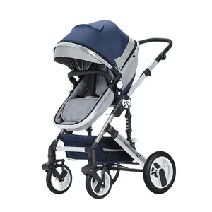 Direct Sale High Quality Outdoor Stable Big Wheels Aluminium Pipe Foldable Baby Stroller