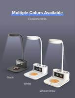 Lampe pliable Miaboo avec horloge, chargeur sans fil 10W rapide pour iPhone avec porte-stylo - Cadeau multifonction OEM