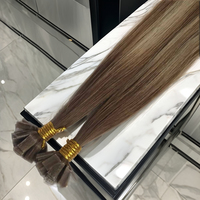 Extensiones de Cabello con Punta Plana de Queratina, Cabello Humano 100%, Extensiones de Cabello Remy Ruso con Queratina Plana, Venta al Por Mayor