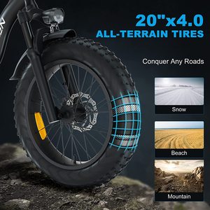 Vélo électrique <span class=keywords><strong>pliable</strong></span> GOSEN 750W 48V 20Ah, pneus larges de 20 pouces, cadre en alliage, 7 vitesses, vélo de ville pour adultes - Product Image 4