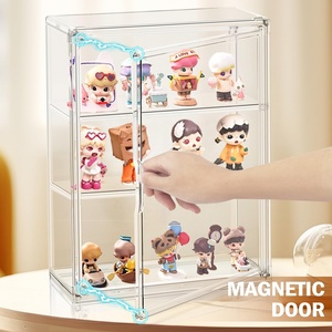DAYOOH Minimalist 2-Tier Countertop Collectibles Organizer Showcase Kotak Display Akrilik Transparan untuk Figur Aksi dengan Pintu Magnetik - Product Image 4