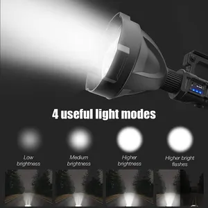 New Powerful Searchlight Outdoor Multifunctional XHP70 Rechargeable LED Flashlight Long-range Powerful Handheld Flashlight Led