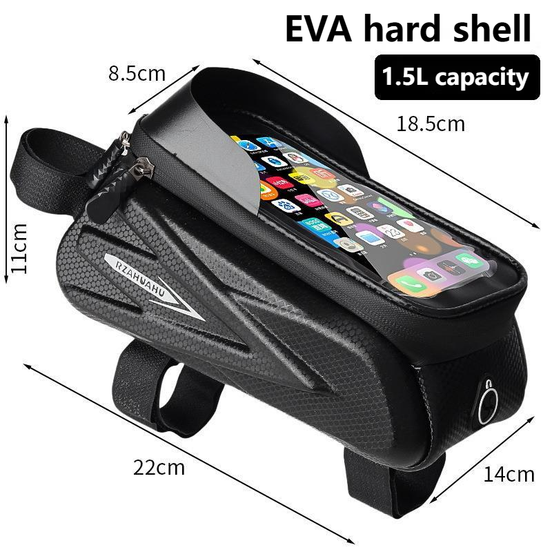 Sac de cadre supérieur 15L étanche, coque rigide noire motif carbone EV.
