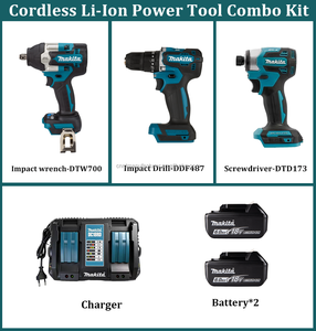 Kit d'outils sans fil <span class=keywords><strong>Makita</strong></span> <span class=keywords><strong>18V</strong></span> LXT Brushless : Clé à chocs et perceuse-<span class=keywords><strong>visseuse</strong></span> avec 2 batteries et chargeur double - Product Image 6